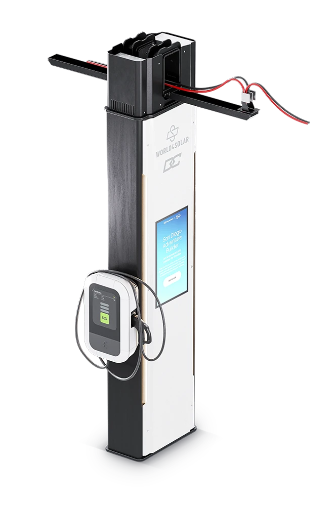 LumaPort DC column with integrated EV charger